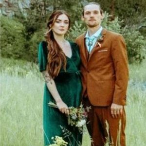 Baltic Born Velvet Wrap Dress Jade